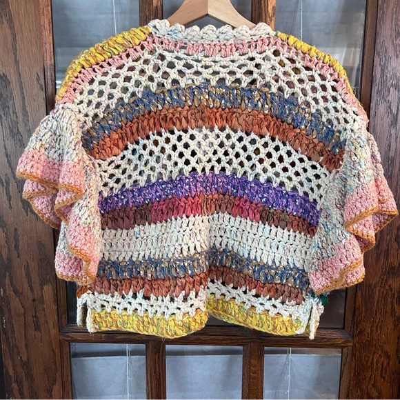 Size XS/S Anthropologie Mia Hand-Knit Cropped Cardigan NWT Rare - Picture 9 of 11